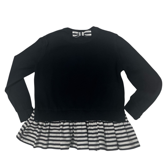 Kate Spade Kids Navy Blue Sweater with Striped Hem - Picture 2 of 3